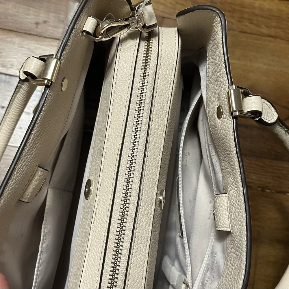 Kate Spade New York Leila Medium Triple compartment Satchel In Light Sand/Gold